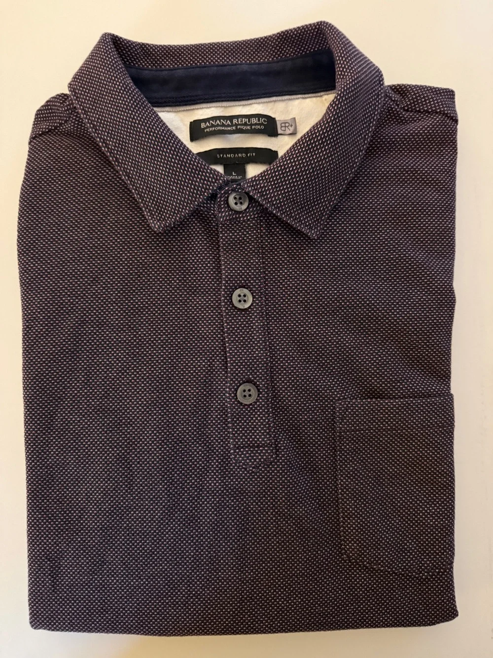 Banana Republic Men’s Performance Pique Polo – Size Large – Burgundy